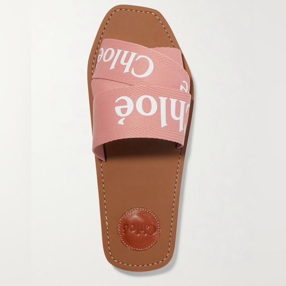 Chloe Shoes - Chloe Woody Logo Slide Delicate Pink 39